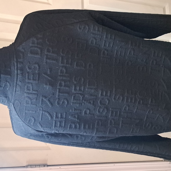 Adidas Embossed Black Zip-Up Jacket MENS RARE JACKET - Picture 2 of 3